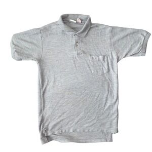 Windridge Men’s Gray Polo Shirt Short Sleeve Pocket Medium Made in Korea